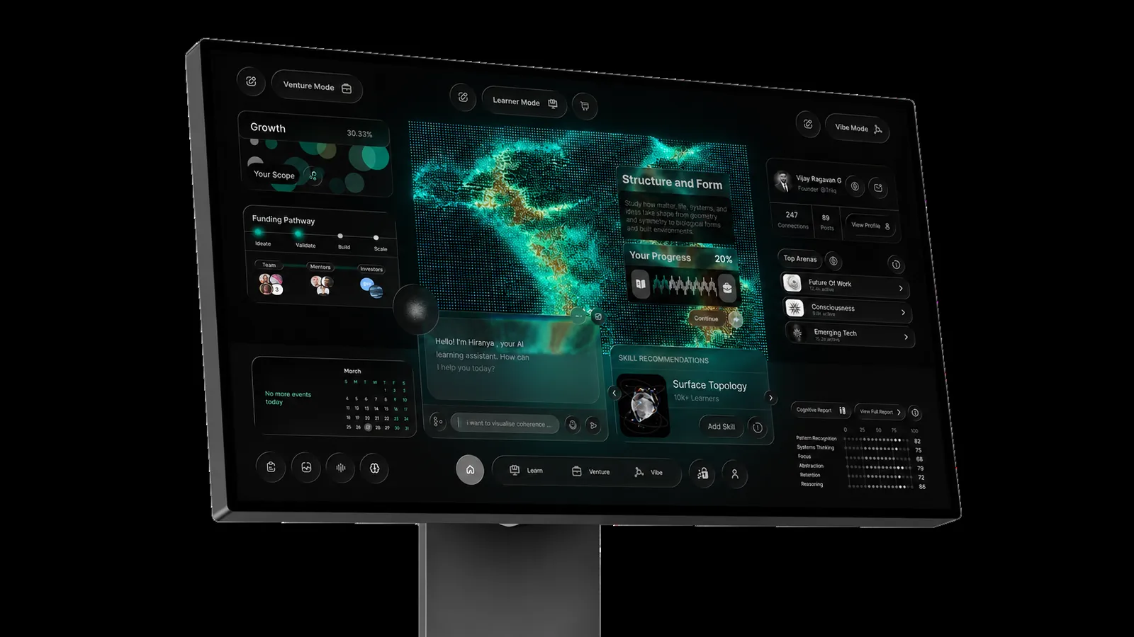World Console operations dashboard on a studio monitor