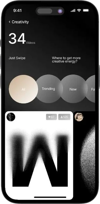 Creative practice app — a video library with prompts